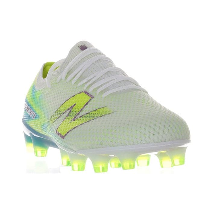 New Balance フューロン エリート HG/AG V9 ウィズ：2E ホワイト×イエロー×ブルー