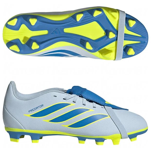 adidas プレデター クラブ フォールディングタン FG/MG 子供 クリスタルスカイ/レイブルー/チームソーラーイエロー