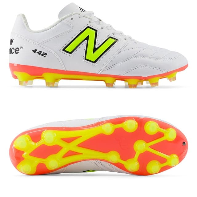 New Balance 442 TEAM HG V2 ウィズ:2E ホワイト×イエロー×オレンジ