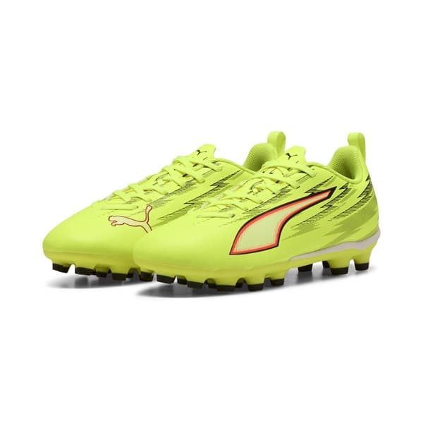 PUMA ウルトラ 6 プレイ HG/AG + MID JR 子供 イエロー Alert ブラック-Glowing レッド-Lime Squeeze