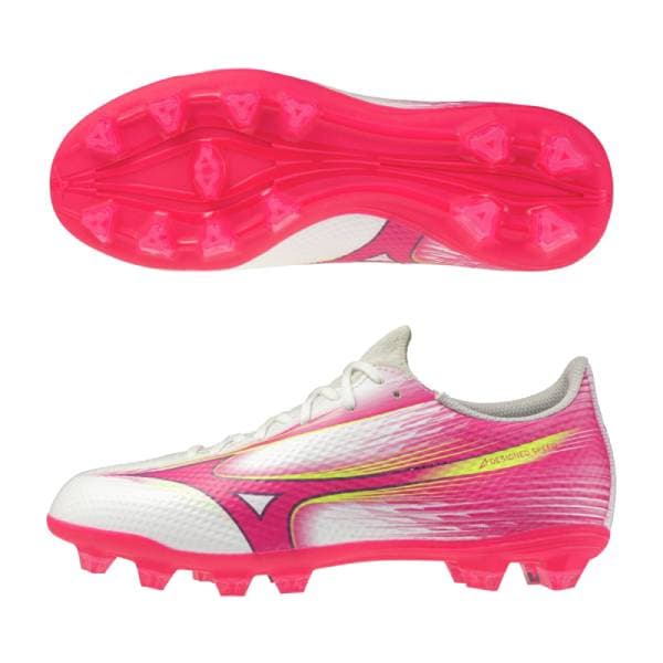 MIZUNO アルファ 3 セレクト Jr ワイド 子供 ホワイト×ピンク