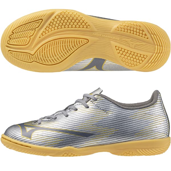 MIZUNO フットサル インドア アルファ 2 セレクト JR IN シルバー 屋内 ワイドモデル 19.0